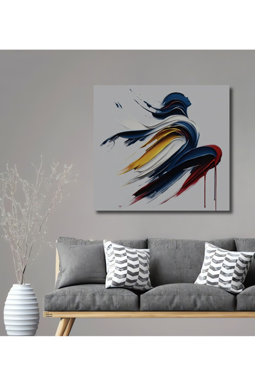 Soyut Sanat Kadın Figürü Dekoratif Ahşap Mdf Dikdörtgen Ev,İşyeri Duvar Tablo