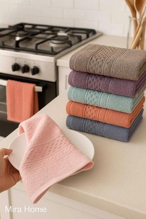 6 Parça Mutfak Havlusu Seti %100 Pamuklu Begüm