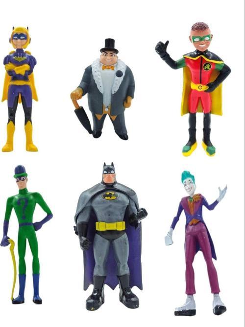 Batwheels Figürleri Batman, Riddler, Penguin, The Joker, Robin, Batgirl Karakterleri 6'Lı Set
