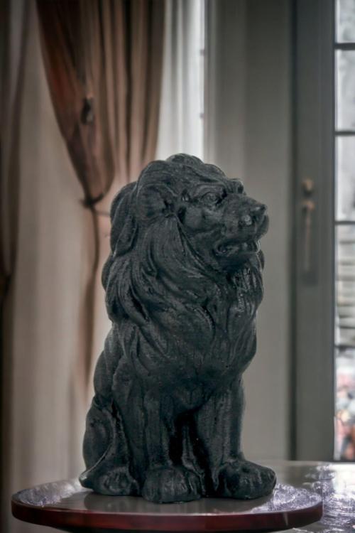 Biblo Dekoratif Heykel Aslan Biblosu Altın Eskitme Model 2