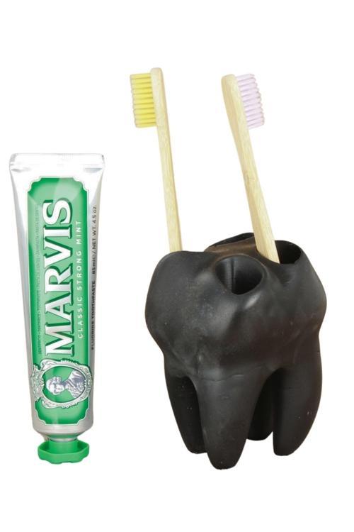 Diş Fırçalığı Tezgah Üstü Beyaz Renk Diş Fırçası Standı Diş Şekilli Model