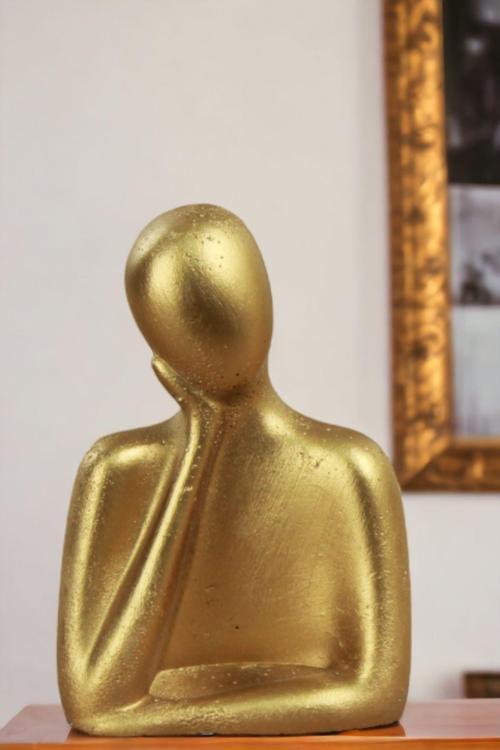 Biblo Heykel Düşünen İnsan Silüeti Büyük Boy Beyaz Model 11