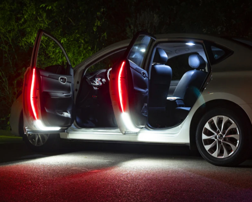 Kapı İkaz Led Krımızı Renk Uyarılılı Beyaz Zemin Aydınlatmalı Flexible Led 120cm
