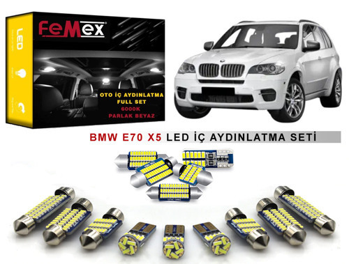 BMW E70 X5 2007-2012 LED İç Aydınlatma Ampul Seti FEMEX Parlak Beyaz