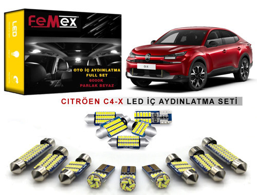 Citröen C4-X LED İç Aydınlatma Ampul Seti FEMEX Parlak Beyaz