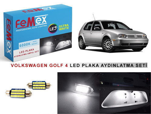 Volkswagen Golf 4 LED Plaka Aydınlatma Ampul Seti FEMEX Parlak Beyaz