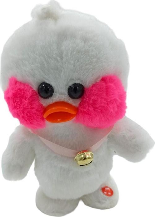 Lalafanfan Duck Sevimli Ördek Konuşanı Tekrarlayan Dans Eden Müzikli Şarjlı Peluş Ördek 20Cm Beyaz