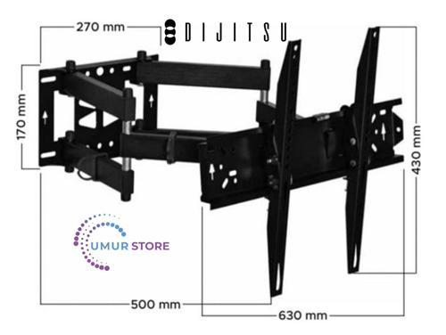 Dijitsu 65” (inç) Uyumlu Hareketli Katlanabilir Duvar Askı Aparatı
