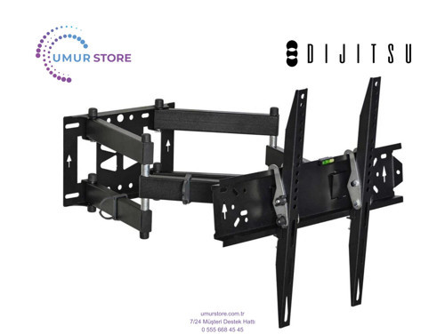 Dijitsu 75” (inç) Uyumlu Hareketli Televizyon Duvar Askı Aparatı-90 Kg Taşıma Kapasitesi