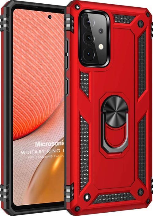 Samsung Galaxy A52 Kılıf Military Ring Holder Kırmızı