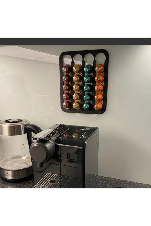 Duvar Tipi Dekoratif Kapsül Kahve Standı/Organizeri