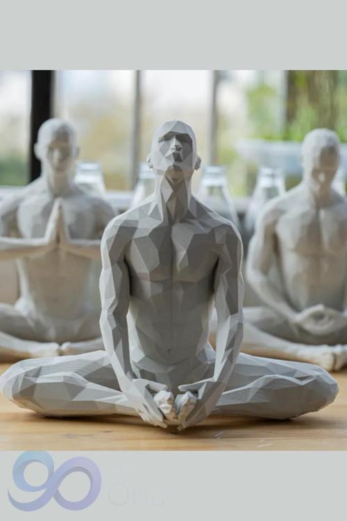 Yoga Yapan Adam Heykel Serisi No: 4 & Art Biblo & Huzur Ve Sakinliğin Simgesi 14 Cm