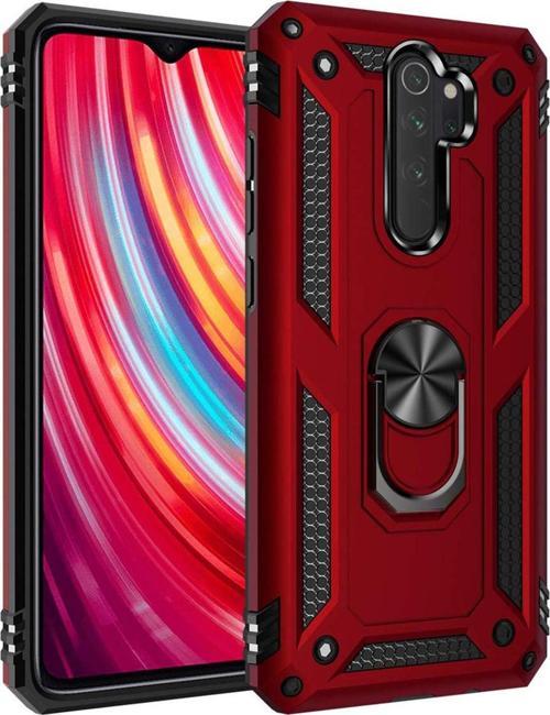 Xiaomi Redmi Note 8 Pro Kılıf Military Ring Holder Kırmızı