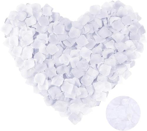 Beyaz Renk Gül Yaprağı Şekilli Konfeti 1 Paket 100 Adet