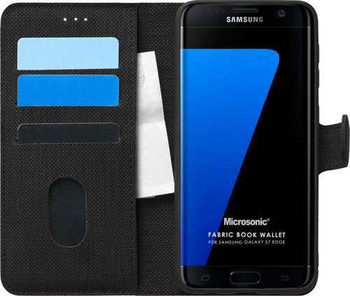 Samsung Galaxy S7 Edge Kılıf Fabric Book Wallet Siyah