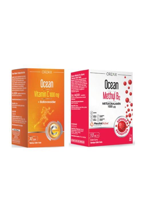 Ocean Methyl B12 Sprey 1000 mg 10 ml + Ocean Vitamin C 1000 mg 30 Tablet