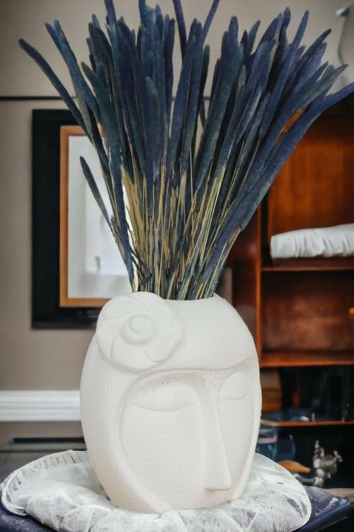 Dekoratif Vazo El Yapımı Beyaz Renk Model 12