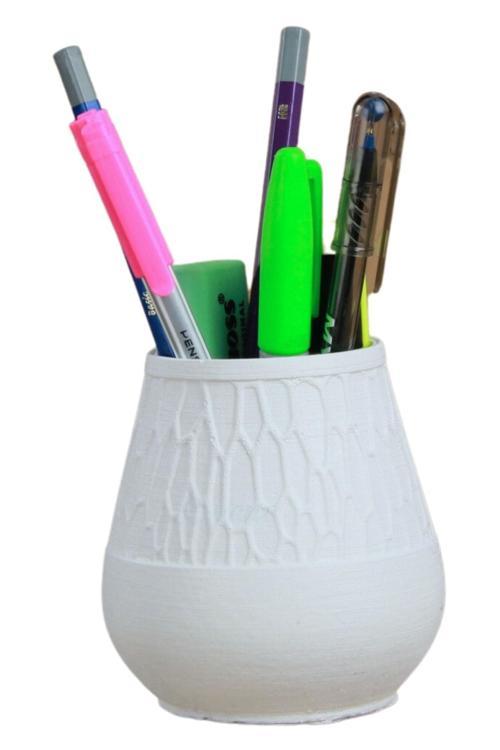 Kalemlik Beyaz Renk Masa Kalemliği Organizer Kalemlik Vazo Model