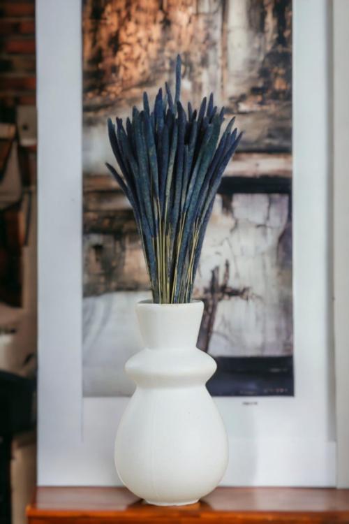 Dekoratif Vazo El Yapımı Beyaz Renk Model 10