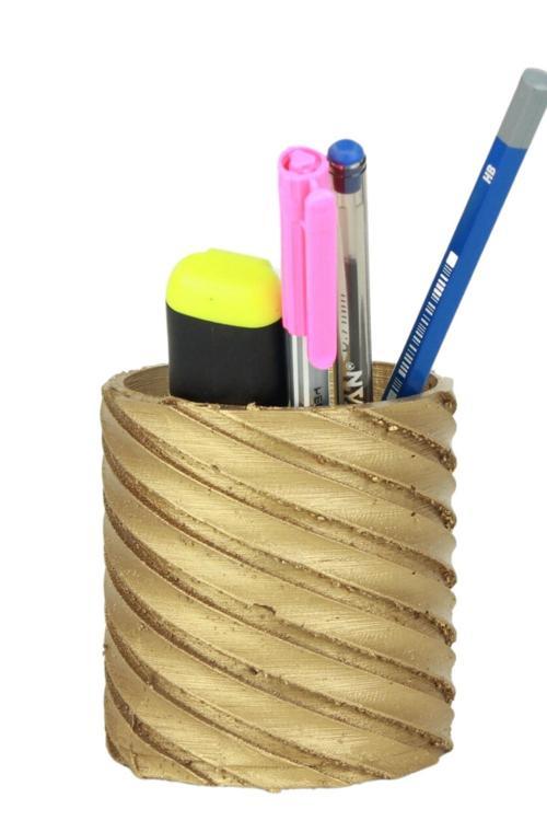 Kalemlik Altın Renk Masa Kalemliği Organizer Kalemlik Çapraz Model