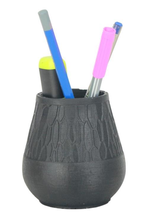 Kalemlik Siyah Renk Masa Kalemliği Organizer Kalemlik Vazo Model