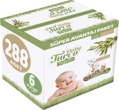 Bebek Bezi Doğadan Beden:6 (16 - 25 Kg) Xlarge 288 Adet Süper Avantaj Pk