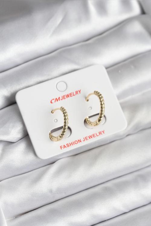 14K Gold Renk Kaplama Burgu Halka CM Kadın Küpe - EBJ251201W38669