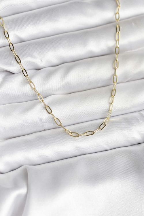 14K Gold Renk Kaplama Ataç Zincir Model CM Kadın Kolye - EBJ251201W38702