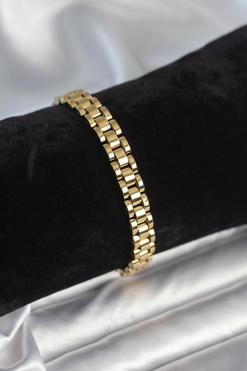 Gold Renk 7 mm Kalınlık Erkek Bileklik - EBJ251201W38550