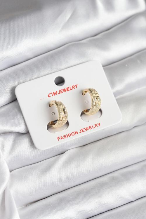 14K Gold Renk Kaplama Lazer Halka CM Kadın Küpe - EBJ251201W38671