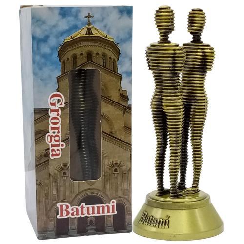 Vintage Metal Gürcistan Batum Ali ve Nino Heykeli 15 cm