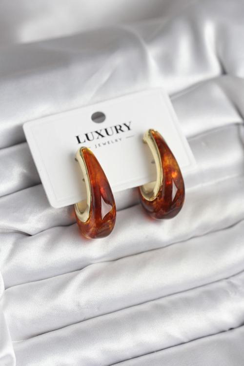 Zarif Kulaklar için Golden Pirinç Kahve Retro Kadın Küpe