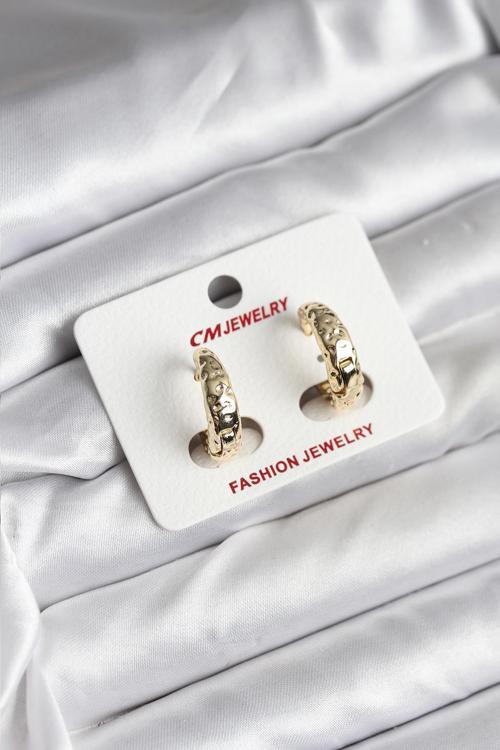 Zarif Kulaklar için Golden Pirinç Kaplama CM Stil Kadın Küpe