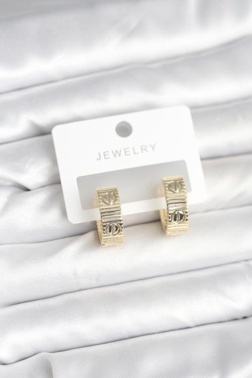 Zarif Kulaklar için Golden Pirinç Halka Kadın Küpe