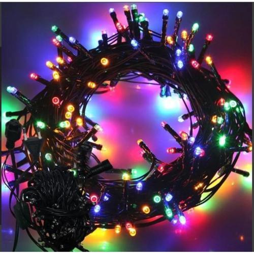 Büro Ev Ofis Dekoru için 10MT 100LED Siyah Kablo Boncuk Lamba RGB Işık