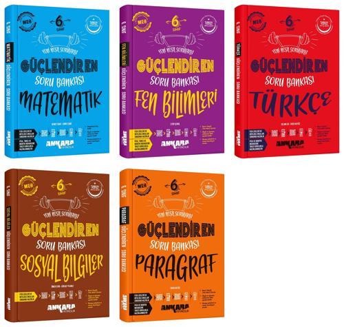 Ankara 2025 6. Sınıf Matematik + Fen Bilgisi + Türkçe + Sosyal Bilgiler + Paragraf Güçlendiren Soru Seti 5 Kitap Güncel