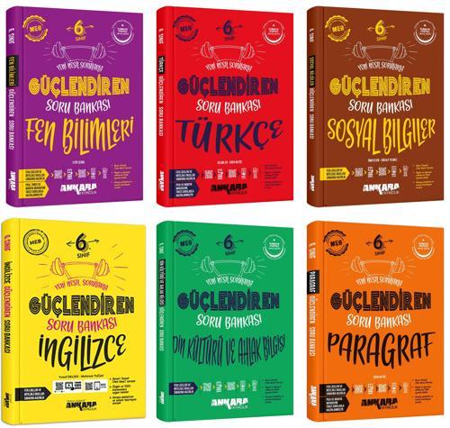Ankara 2025 6. Sınıf Fen Bilimleri + Türkçe + Sosyal + İngilizce + Din Kültürü + Paragraf Güçlendiren Soru Seti 6 Kitap