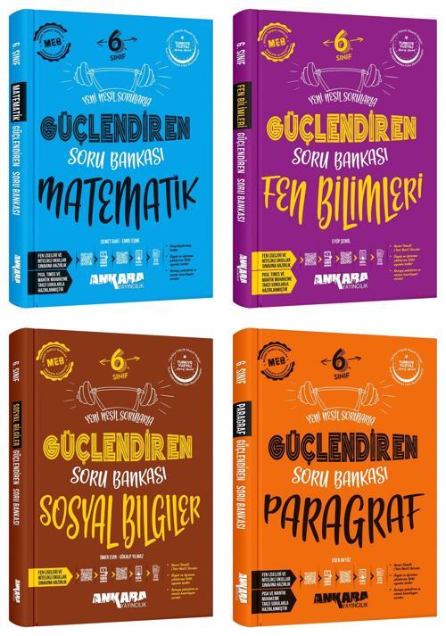 Ankara 2025 6. Sınıf Matematik + Fen Bilgisi + Sosyal + Paragraf Güçlendiren Soru Seti 4 Kitap Güncel Müfredat