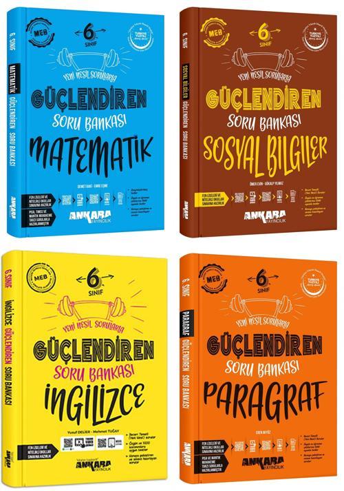 Ankara 2025 6. Sınıf Matematik + Sosyal + İngilizce + Paragraf Güçlendiren Soru Seti 4 Kitap Güncel Müfredat