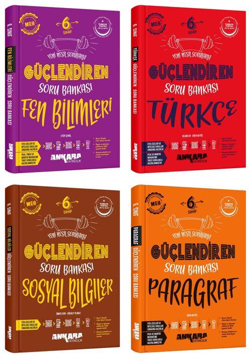 Ankara 2025 6. Sınıf Fen Bilimleri + Türkçe + Sosyal + Paragraf Güçlendiren Soru Seti 4 Kitap Güncel Müfredat