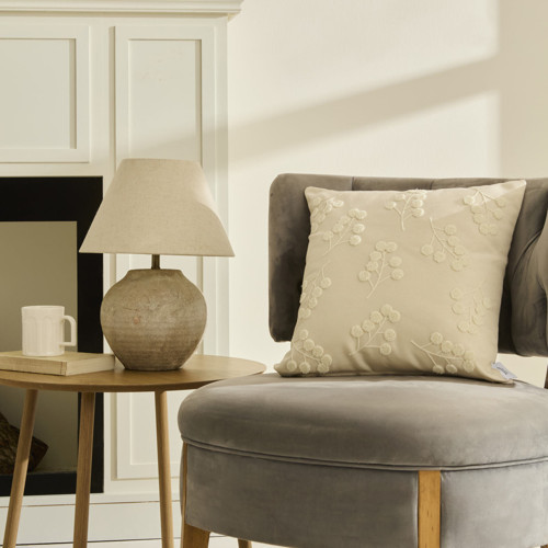 Luna Dolgulu Kırlent 43x43 cm Ekru