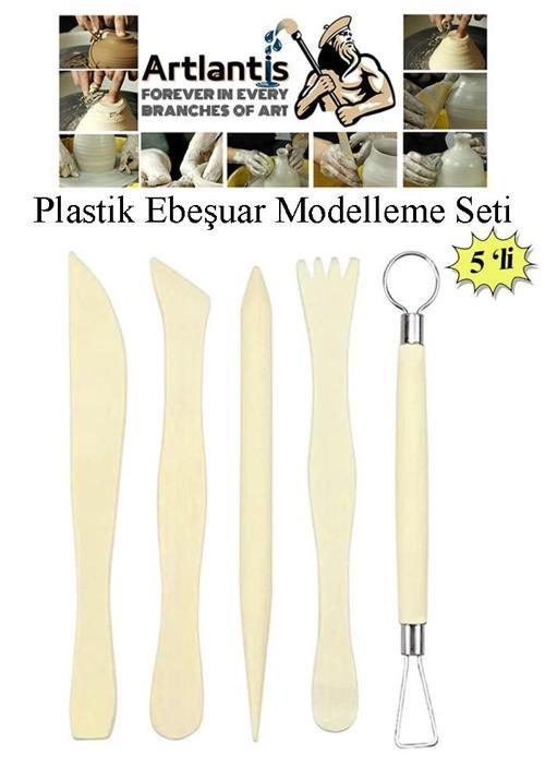 Plastik Ebeşuar Seti 5 Li 1 Paket Plastik Modelleme Modelaj Seti Kil Seramik Oyma Modelleme Kalemi Seti