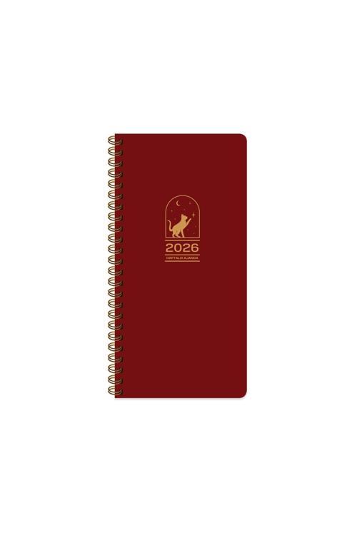 Keskin 2026-8*16 Haftalık Spiralli Cep Ajandası - Bordo