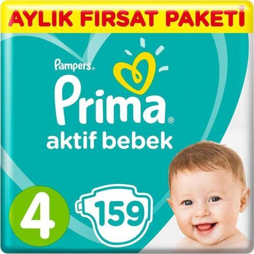 Bebek Bezi Aktif Bebek 4 Beden 159 Adet Aylık Fırsat Paketi