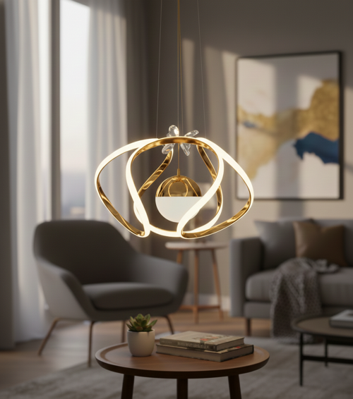 DG2001G RGB LED Avize – Gold Kaplama (Yerli Üretim)