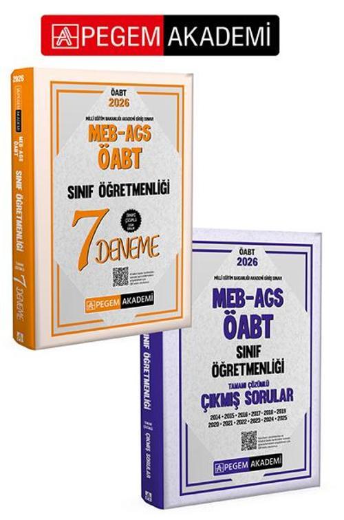 PEGEM AKADEMİ 2026 MEB AGS ÖABT Sınıf Öğretmenliği Tamamı Çözümlü Çıkmış Sorular + 2026 MEB AGS ÖABT