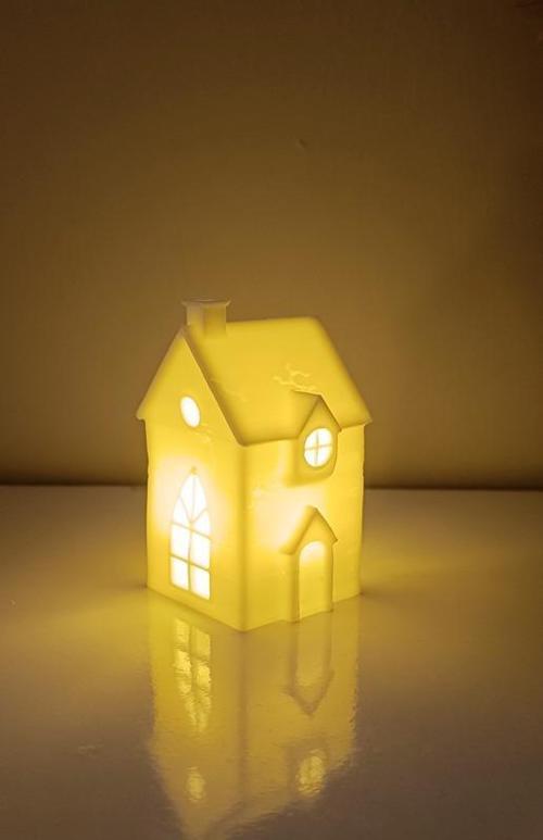 Kış Evi Mumluk Noel Yılbaşı Süsü Dekoratif Biblo Tealight Mumluk Seti Mumlar Dahildir