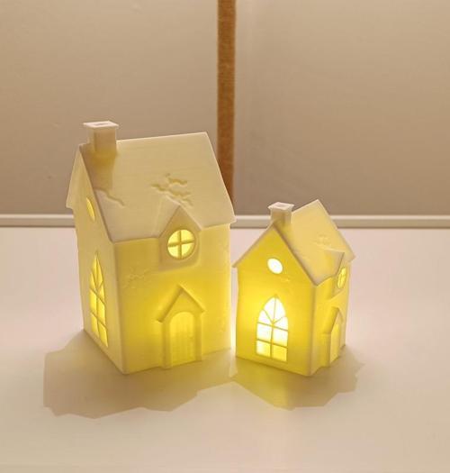 Kış Evleri Mumluk Noel Yılbaşı Süsü Dekoratif Biblo Tealight Ev Mumluk Seti Mumlar Dahildir