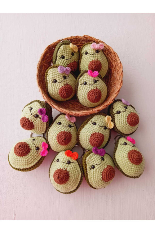 Organik Örgü Oyuncak Çocuk Kız Erkek Yoda Kuzu Ejderha Avakado Anahtarlık Amigurumi