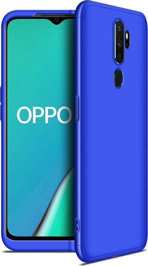 Oppo A9 2020 Kılıf Double Dip 360 Protective Mavi